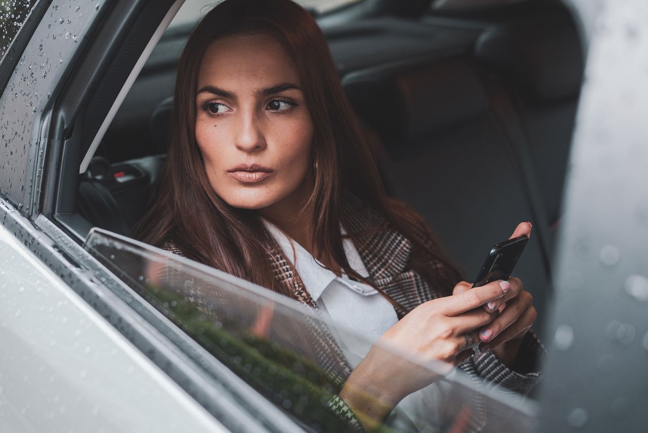 Professional driver transporting business clients